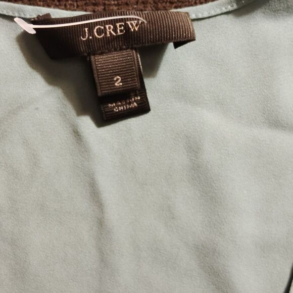 J. Crew Green Asymmetrical Sleeveless Tank Top - Picture 2 of 3